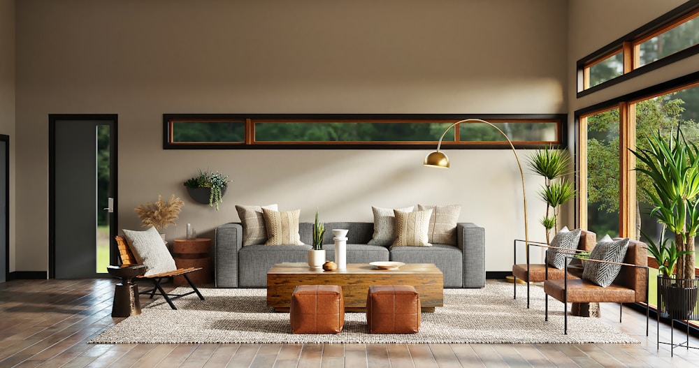 Textured wallpaper in a quiet coastal study